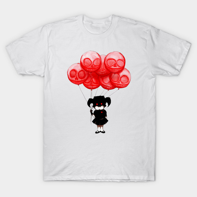 Creepy Girl Skeleton Balloons T-Shirt-TOZ